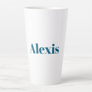 Name Kalligrafie Schrift Plain Einfach Weiß Blau Milchtasse