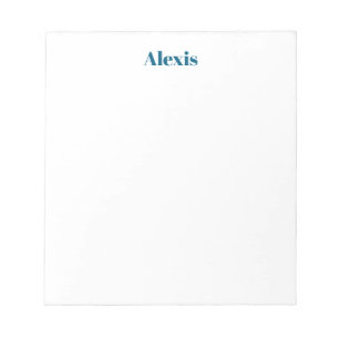 Name Kalligrafie Schrift Plain Einfach Weiß Blau Notizblock