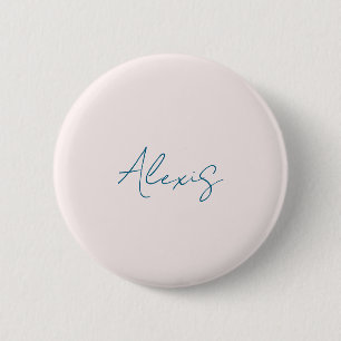 Name Kalligrafie Schrift Schlicht Einfach Pastellf Button
