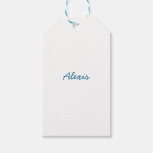 Name Kalligrafie Schrift Schlicht Einfach Weiß Bla Geschenkanhänger