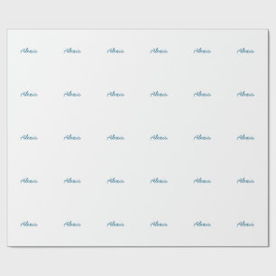 Name Kalligrafie Schrift schlicht einfach weiß bla Geschenkpapier