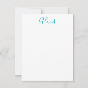 Name Kalligrafie Schrift Schlicht Einfach Weiß Bla Mitteilungskarte