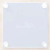 Name Kalligrafie Script Schlicht Simple Blue Glasuntersetzer (Rückseite)