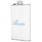 Name Kalligrafie Script Schlicht Simple White Blue Flachmann (Links)