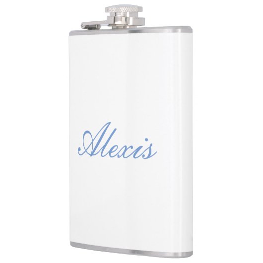 Name Kalligrafie Script Schlicht Simple White Blue Flachmann