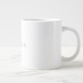 Name Kalligrafie Script Schlicht Simple White Blue Jumbo-Tasse (Rechts)