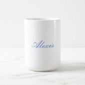 Name Kalligrafie Script Schlicht Simple White Blue Kaffeetasse (Mittel)