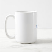 Name Kalligrafie Script Schlicht Simple White Blue Kaffeetasse (Links)