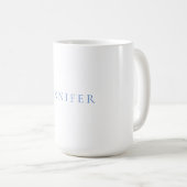 Name Kalligrafie Script Schlicht Simple White Blue Kaffeetasse (VorderseiteRechts)