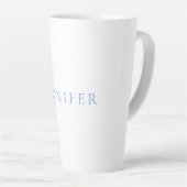 Name Kalligrafie Script Schlicht Simple White Blue Milchtasse (Rechte Ecke)