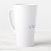 Name Kalligrafie Script Schlicht Simple White Blue Milchtasse (Linke Ecke)
