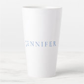 Name Kalligrafie Script Schlicht Simple White Blue Milchtasse (Vorderseite)