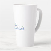 Name Kalligrafie Script Schlicht Simple White Blue Milchtasse (Rechte Ecke)
