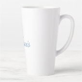 Name Kalligrafie Script Schlicht Simple White Blue Milchtasse (Rechts)