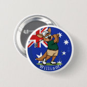 Name Känguru Golfer Button (Vorne & Hinten)