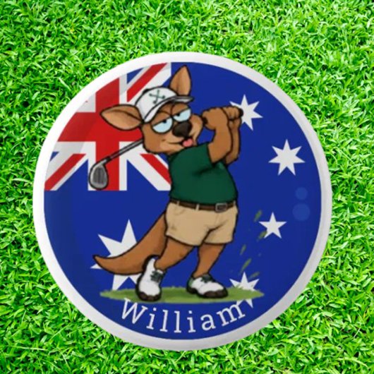 Name Känguru Golfer Button