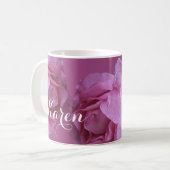 Name Karen hübsch rosa Valentine Rose floralistisc Kaffeetasse (Vorderseite Links)