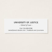 Name-Karte der Juristischen Fakultät Einsteckkarte (Rückseite)