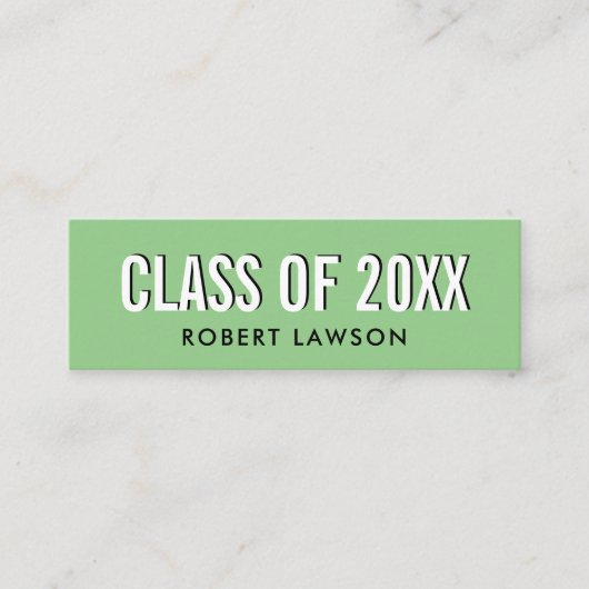 Name-Karte des Abschlusses der Grass Green Chic-Kl Mini Visitenkarte (Vorderseite)