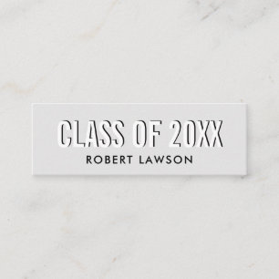 Name-Karte des Silver Gray Chic Class-Abschlusses Mini Visitenkarte