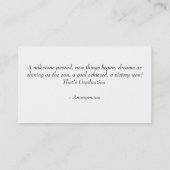 Name-Karte für den dreidimensionalen Abschluss Telefonnummerkarte (Rückseite)