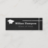 Name-Karte für den schwarzen und weißen Abschluss Telefonnummerkarte (Vorderseite)