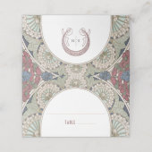 Name Karten Burgundy Wedding Table Vintag (Außenseite Aufgefaltet)