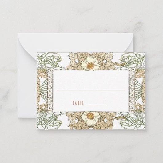 Name Karten Hochzeitstisch Vintag Art Nouveau (Vorderseite)