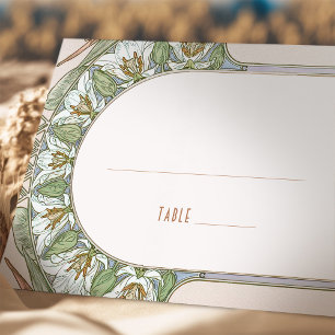 Name Karten Hochzeitstisch Vintag Art Nouveau