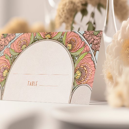 Name Karten Hochzeitstisch Vintag Art Nouveau