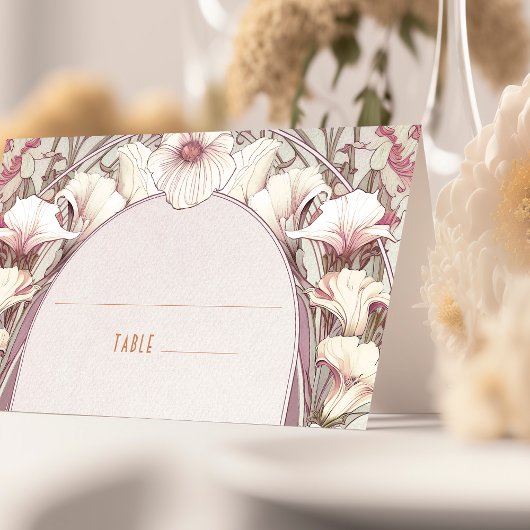 Name Karten Hochzeitstisch Vintag Art Nouveau