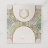 Name Karten Hochzeitstisch Vintag Art Nouveau (Außenseite Aufgefaltet)