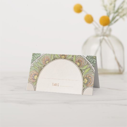 Name Karten Hochzeitstisch Vintag Art Nouveau (Vorderseite)