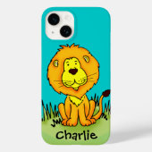 Name kid lion aqua yellow iphone case (Rückseite)