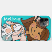 Name Kind Mädchen cuddles aqua peach Case-Mate iPhone Hülle (Rückseite (Horizontal))