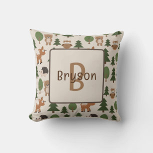 Name Kinderzimmer Pillow mit Woodland Theme Kissen