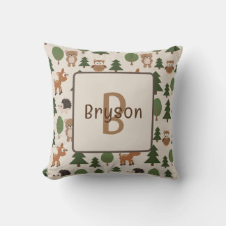Name Kinderzimmer Pillow mit Woodland Theme Kissen