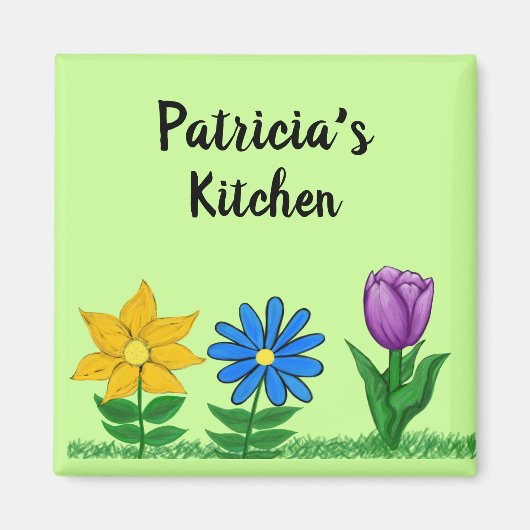 Name Kitchen Floral Garden Magnete Magnet (Vorne)