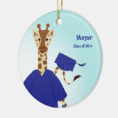 Name Klasse der Giraffe Graduation Cap Gown Keramik Ornament (Links)