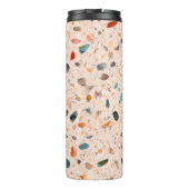 Name, kleine Chips geklontes Terrazzo Muster 12oz Thermosbecher (Rückseite)