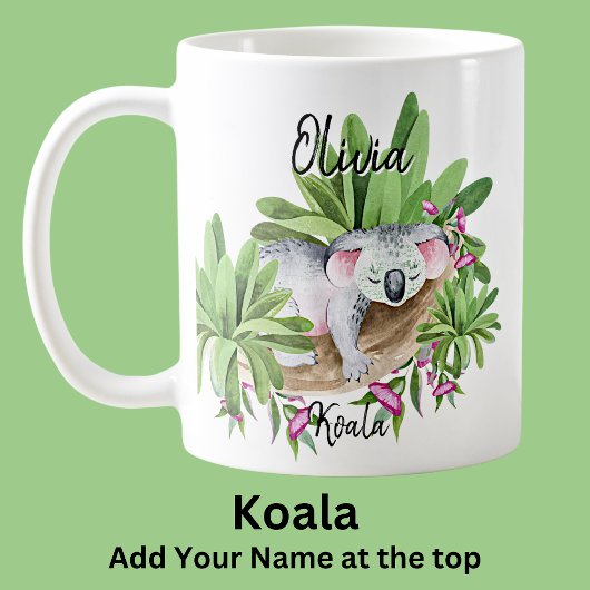 Name Koala Australian Animal Marsupial hinzufügen Kaffeetasse