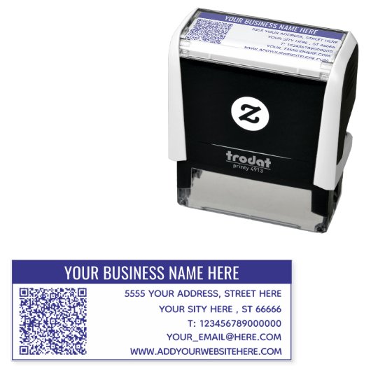 Name Kontaktinformationen Adresse QR-Code Stempel (Beispiel)