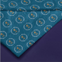 Name (Kreis-Monogramm-Muster allover Blau