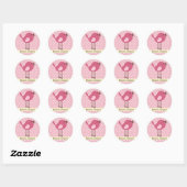 Name Labels/Aufkleber Pink Bird - Daisy Design Runder Aufkleber (Blatt)