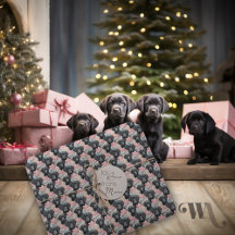 Name Labrador Puppy Pink Bows Weihnachten