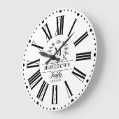 Name Laurel Wreath Große Wanduhr (Winkel)