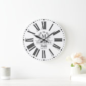 Name Laurel Wreath Große Wanduhr (Zuhause)