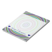 Name + Lebende farbige Kreise/Ringe Muster Notizblock (Rotiert)