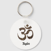 Name, Leopard Print Om Symbol 2-in Aluminium Schlüsselanhänger (Vorderseite)