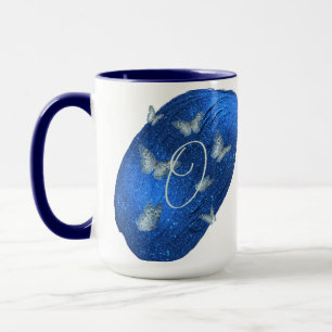 Name Letter O Monogram Royal Blue Butterfells Tasse